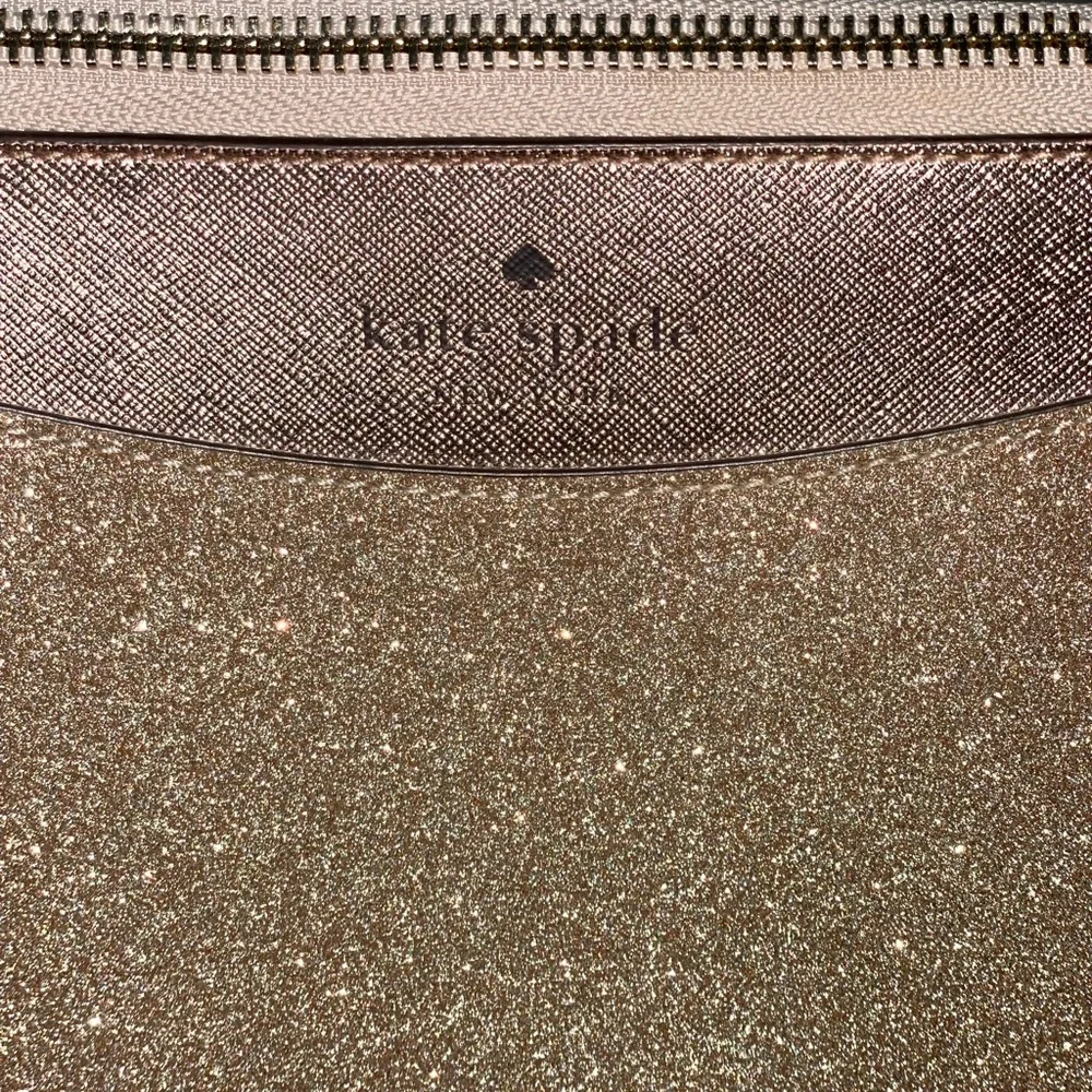 Kate Spade Rose Gold Shimmering Tote Bag with Textured Finish - Picture 3 of 10